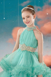 Mariana Turquoise Girls Pageant Dress - Brydealo Couture